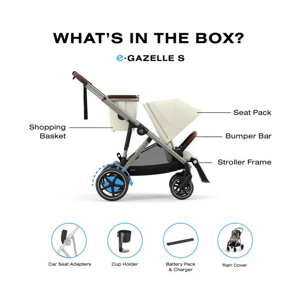 Cybex e-Gazelle Travel System with Cloud G Pro Infant Car Seat - Image 7