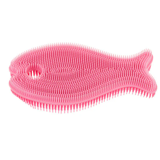 Innobaby Bathin' Smart Fish Bath Scrub - Light Pink/Fuchsia - Image 2