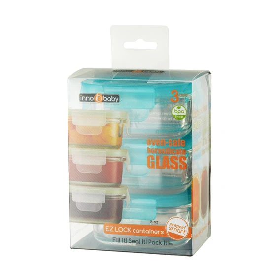 Innobaby Preppin' SMART EZ Lock Glass Container - 3 Pack - Image 4