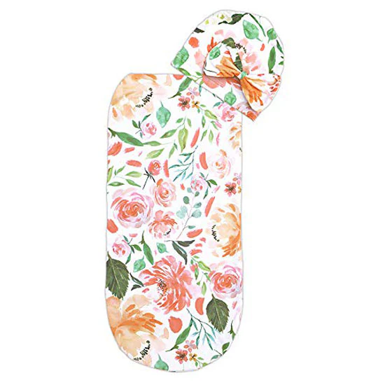 Itzy Ritzy Cocoon and Hat Swaddle Set - Floral - Image 2