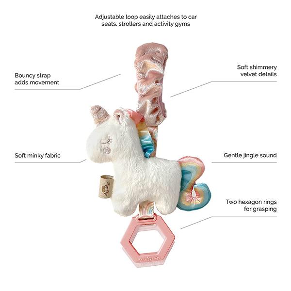 Itzy Ritzy Jingle Attachable Travel Toy - Unicorn - Image 2