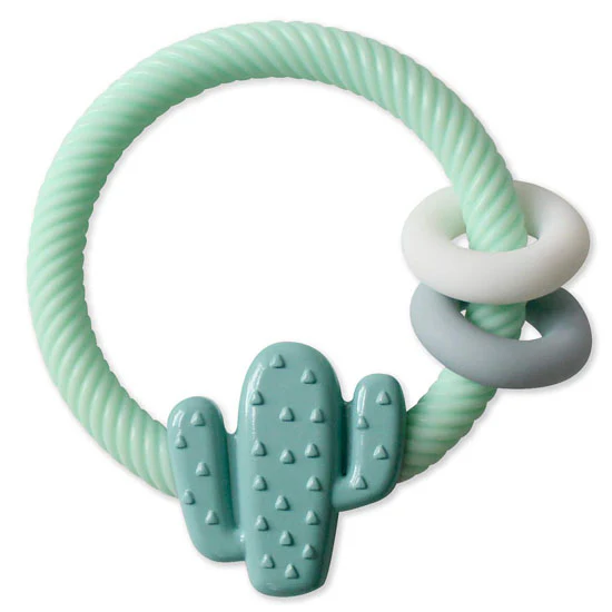 Itzy Ritzy Silicone Teether with Rattle - Cactus - Image 2