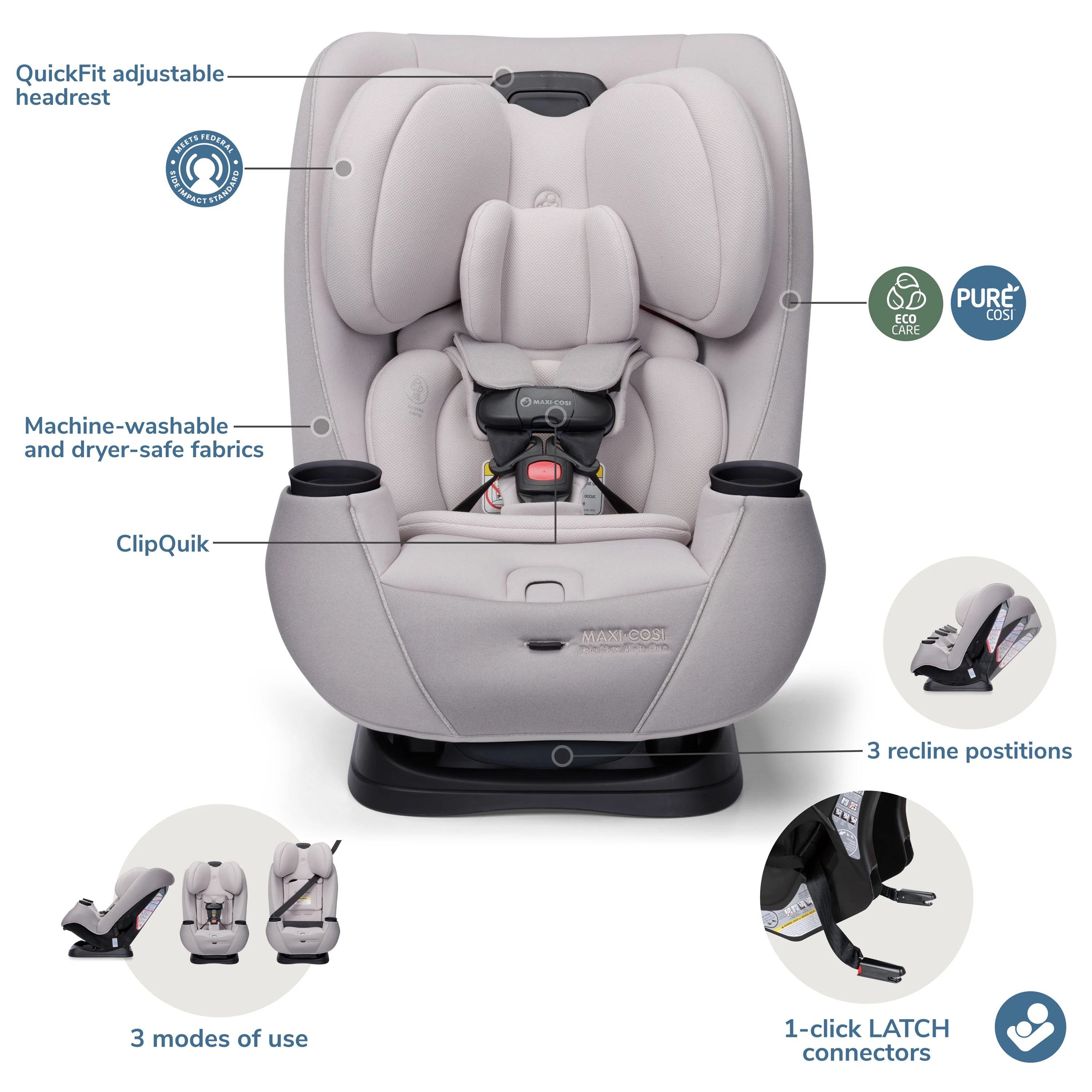 Maxi-Cosi Pria MAX All-in-One Convertible Car Seat - Image 3