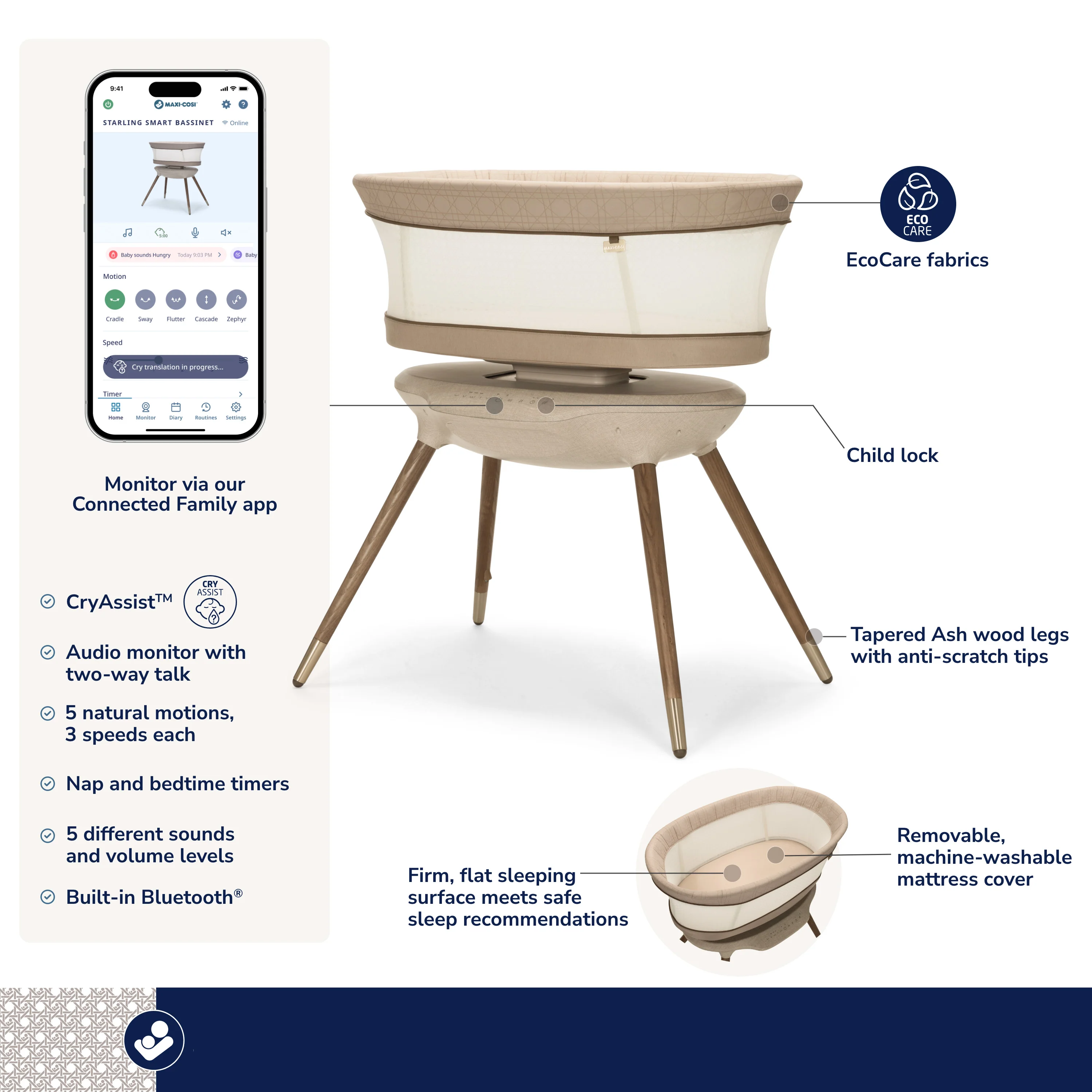 Maxi-Cosi Starling Smart Bassinet - Kindred - Image 10
