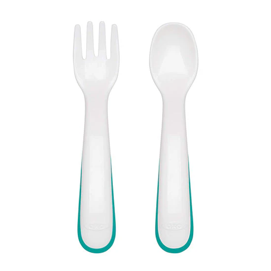 OXO On-the-Go Fork and Spoon Set wih Travel Case - Teal - Image 4