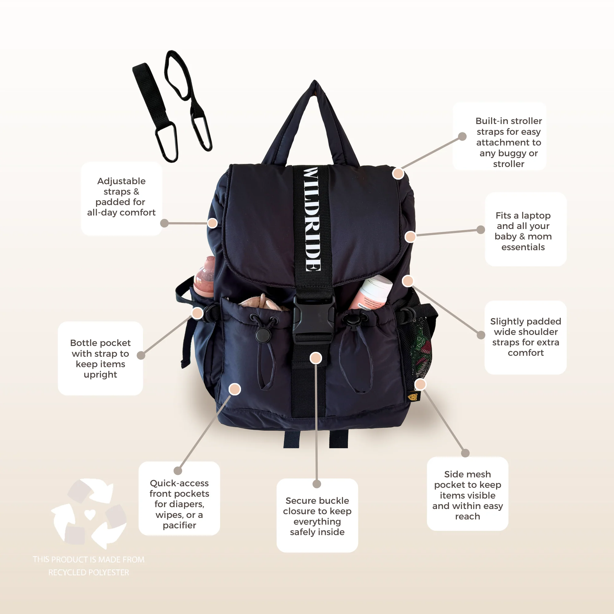 Wildride Adult Backpack - Black - Image 3