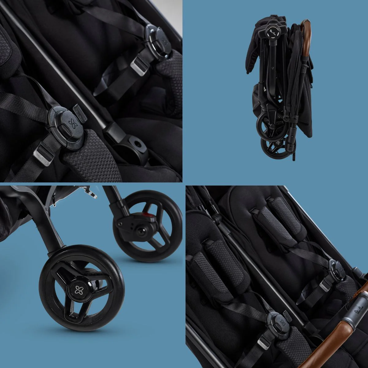 Silver Cross Jet Double Stroller – Ultra-Compact Luxury Travel Stroller for Two - Image 4
