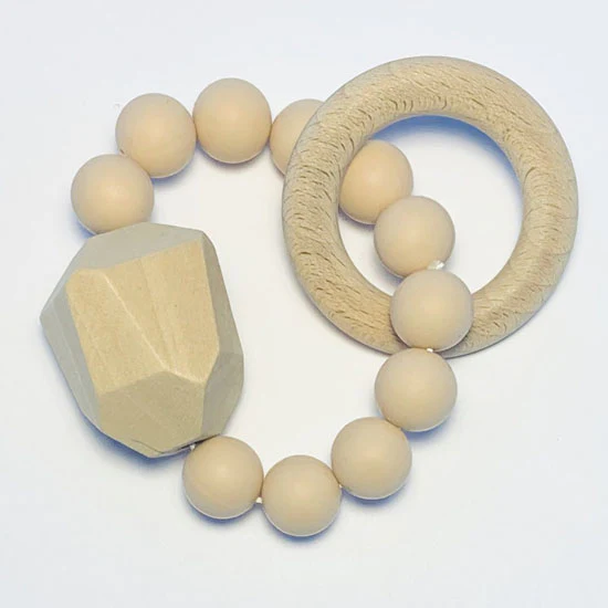 Sugar + Maple Silicone with Beechwood Teether - Gem - Image 2