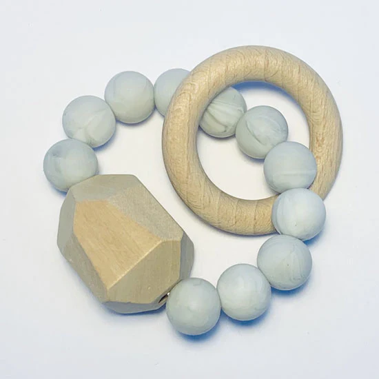 Sugar + Maple Silicone with Beechwood Teether - Gem - Image 4