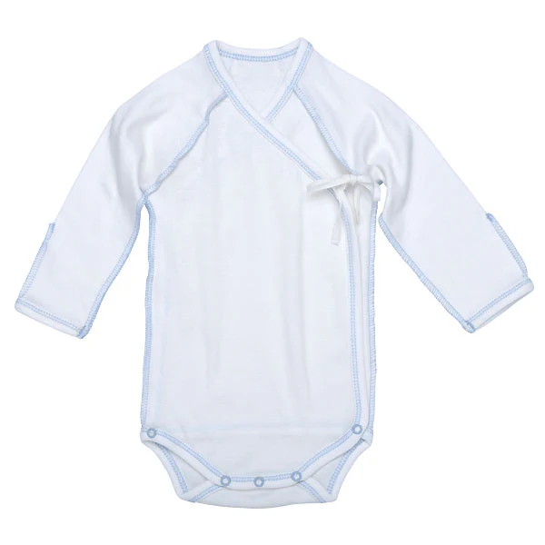 Under The Nile Inside-Out Babybody - Off White w. Ice Blue Trim